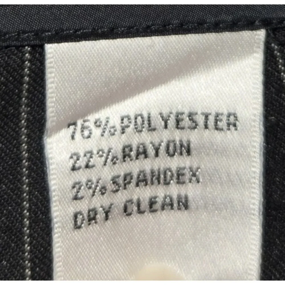 Talbots Petites Stretch Pants Straight Leg Black w/ White Pin Stripes Size 12P - Picture 5 of 6